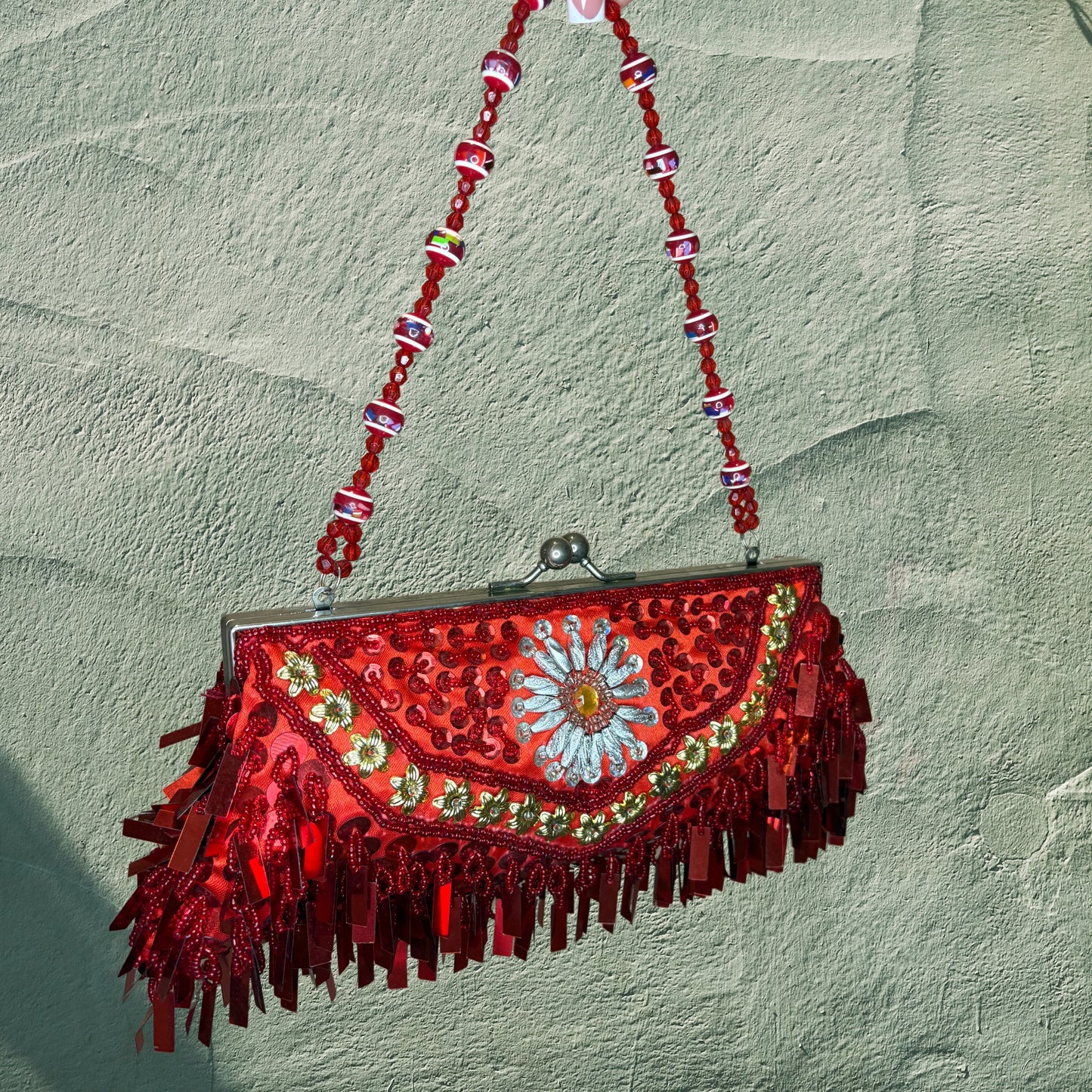 Crimson Dahlia Clutch