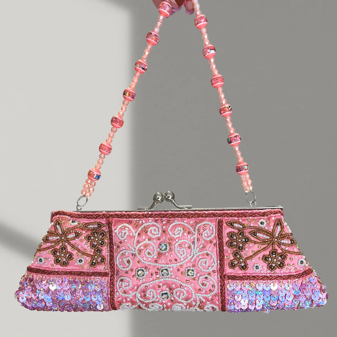 Vintage Rose Embellished Clutch