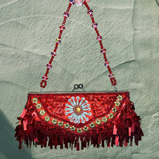 Crimson Dahlia Clutch
