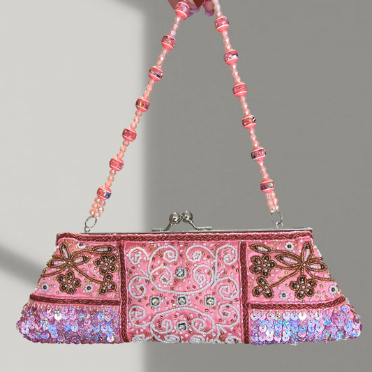 Vintage Rose Embellished Clutch