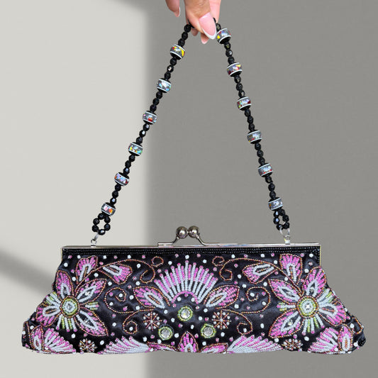 Fleur Noir Clutch